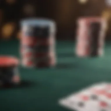 Close-up of poker chips and cards, showcasing the essence of the game.