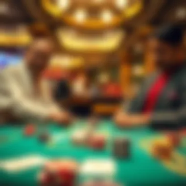 An artistic representation of traditional Indian gambling games and their cultural significance