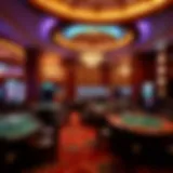 Luxurious interior of a high-end casino in Vietnam showcasing gaming tables