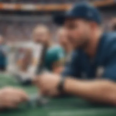 Fan engagement at an NFL game with betting promotions