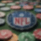 NFL team logo surrounded by betting chips