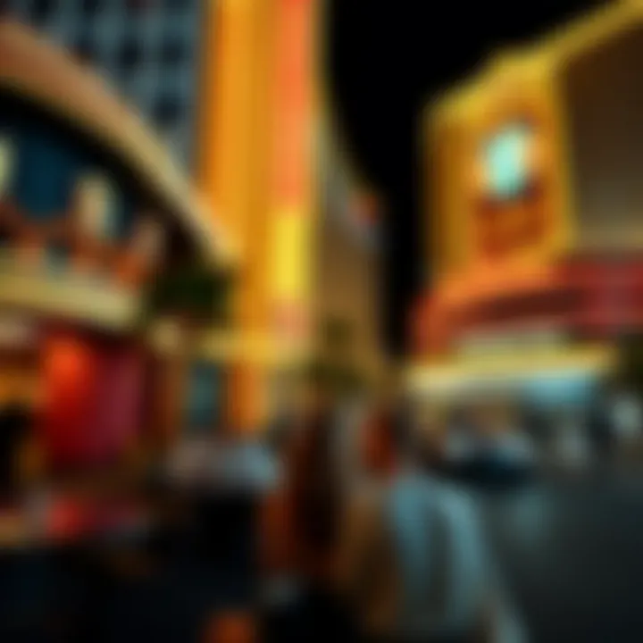 Glamorous nightlife scene outside a famous Las Vegas casino