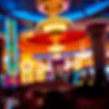 Luxurious casino interior with vibrant lighting