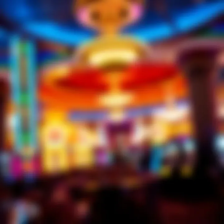 Luxurious casino interior with vibrant lighting