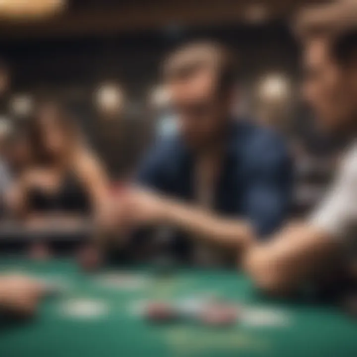 An intense poker table with focused players