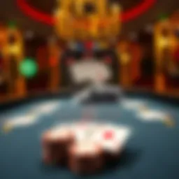 Illustration of the Spanish 21 game setup with cards and chips