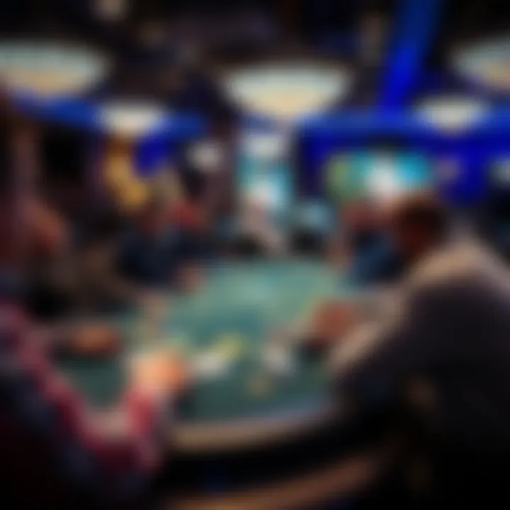 Immersive Online Poker Experience Virtual poker table featuring player avatars