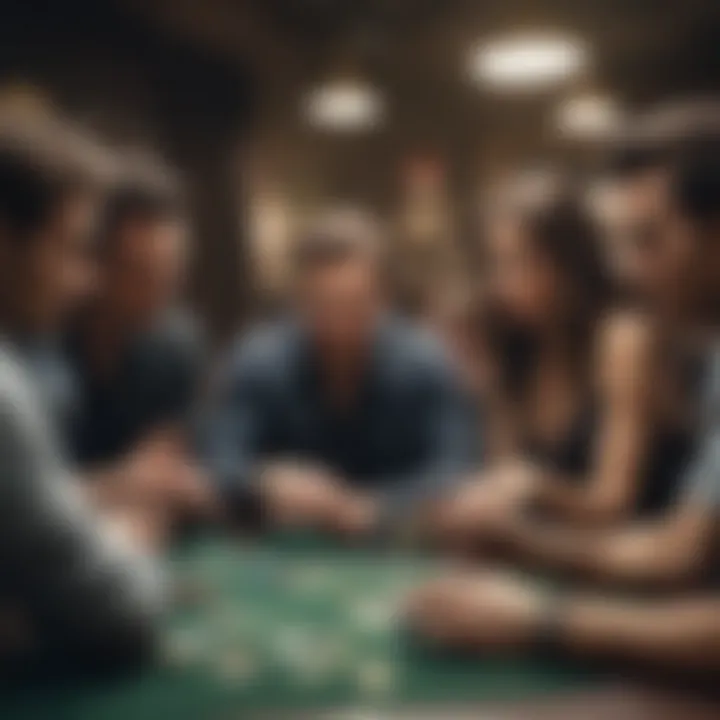 A group of diverse players engaged in a poker game