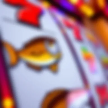 Fishing-Themed Slot Symbols Close-up view of fishing-themed symbols on a slot game reel