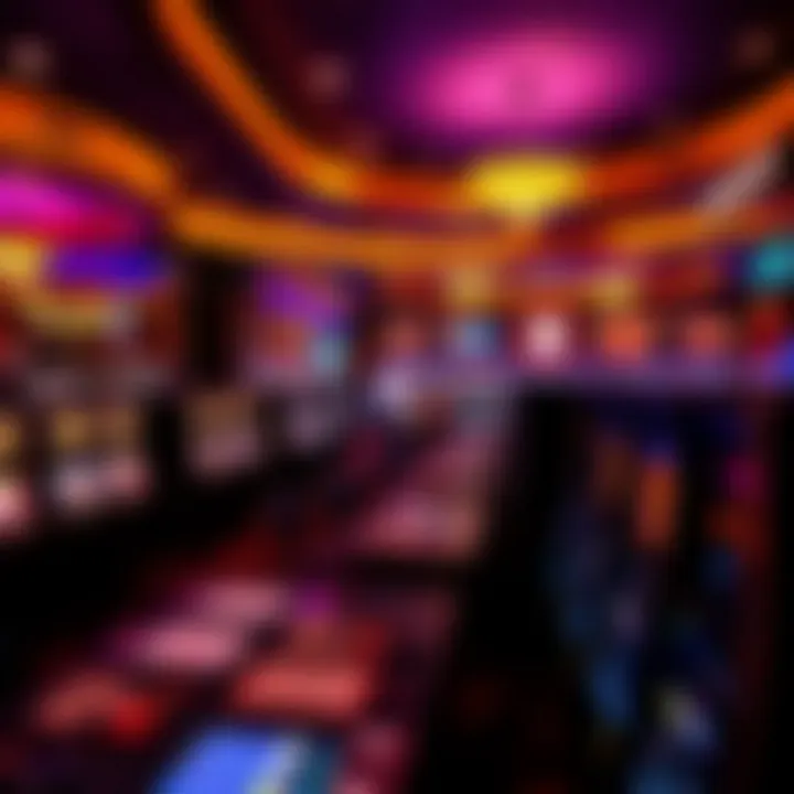 Vibrant casino floor with gaming tables and slot machines bustling with excitement