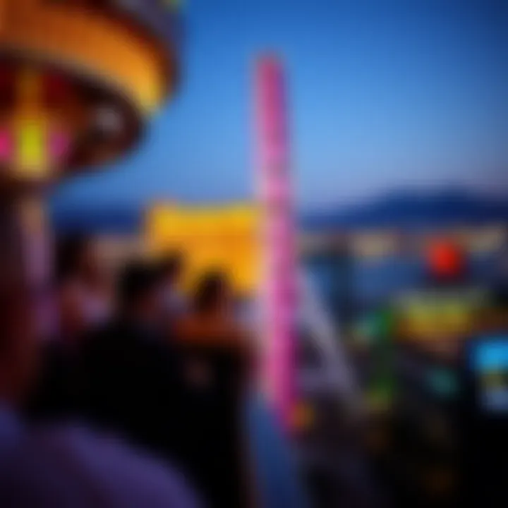 Panoramic Views from the High Roller Visitors enjoying the panoramic views from the High Roller Ferris Wheel