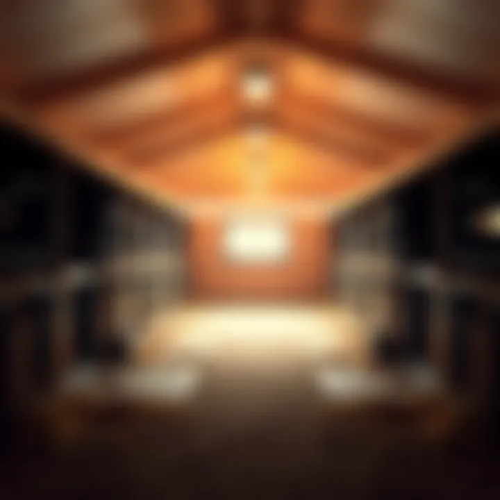 A serene view of a horse stable, symbolizing the origins of horse racing