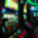 Close-up view of a slot machine display