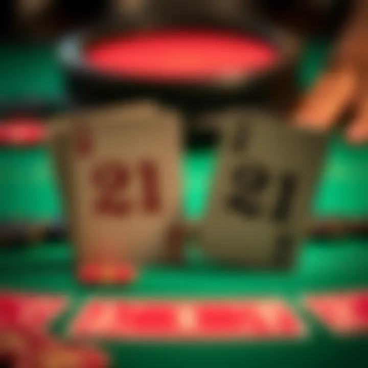 Comparison of Cards in Blackjack and 21 A side-by-side comparison of cards exemplifying the game of 21 and blackjack.