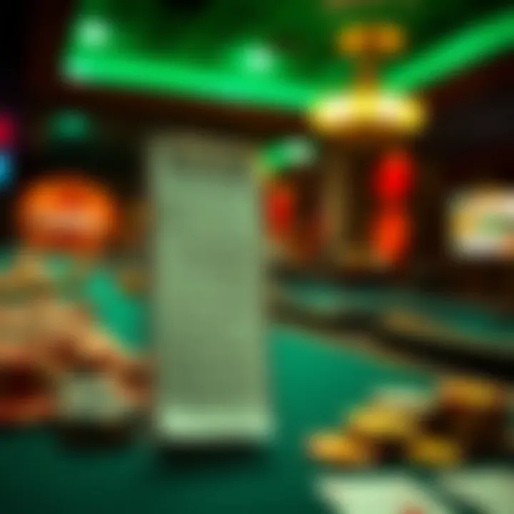 A checklist illustrating criteria for assessing online casinos