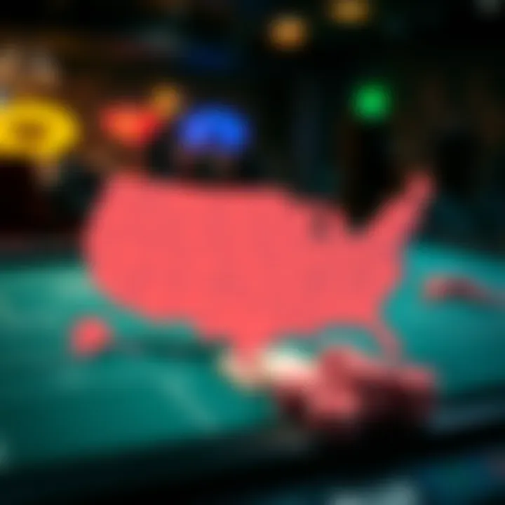 A map highlighting regions where online gambling is regulated