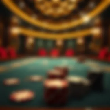 Luxurious poker table featuring a premium chip set in action