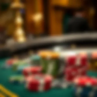 Roulette Chips: The Currency of the Game A variety of roulette chips in different colors stacked neatly on a casino table.