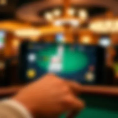 Strategic poker moves displayed on a digital screen