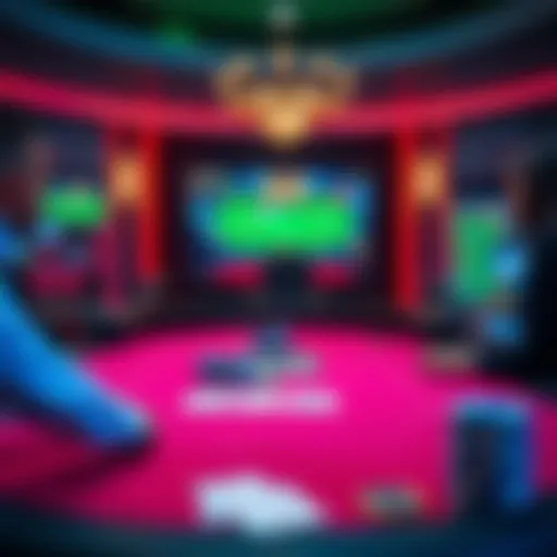 Virtual Poker Table Dynamics An overview of a virtual poker table displaying vibrant graphics and game dynamics.