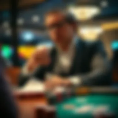 A thoughtful individual analyzing gaming strategies with focus