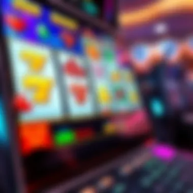 Vibrant Online Slot Machine Interface A close-up view of a vibrant online slot machine interface, showcasing colorful symbols and a user-friendly layout.