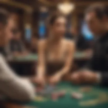 Players Engaged in Sic Bo An engaging scene of players in a casino focused on the Sic Bo game.