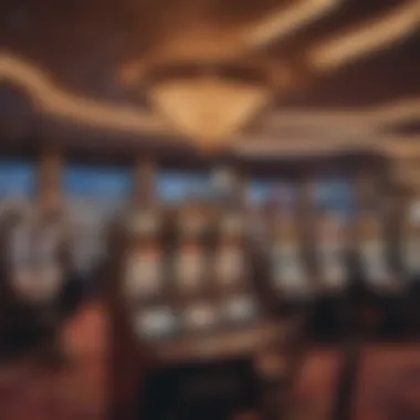 An overview of a bustling casino floor with penny slots