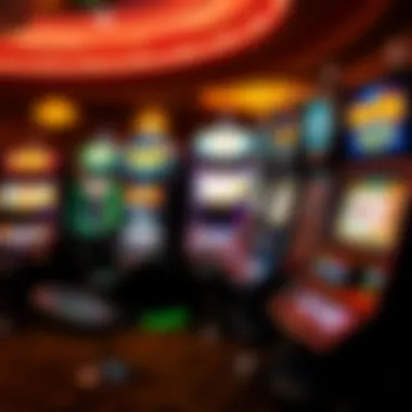 A vibrant display of various slot machine types in a casino setting