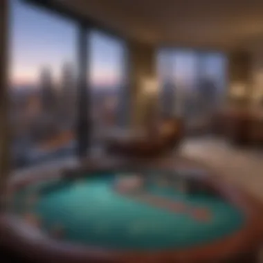 Luxurious suite with skyline view