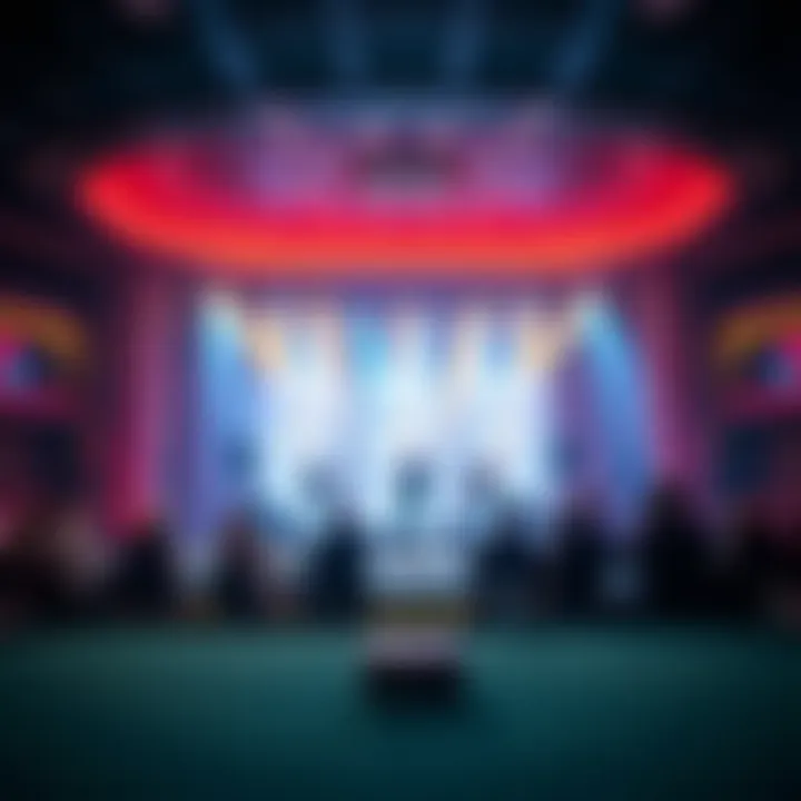 Entertainment stage with a live performance in progress