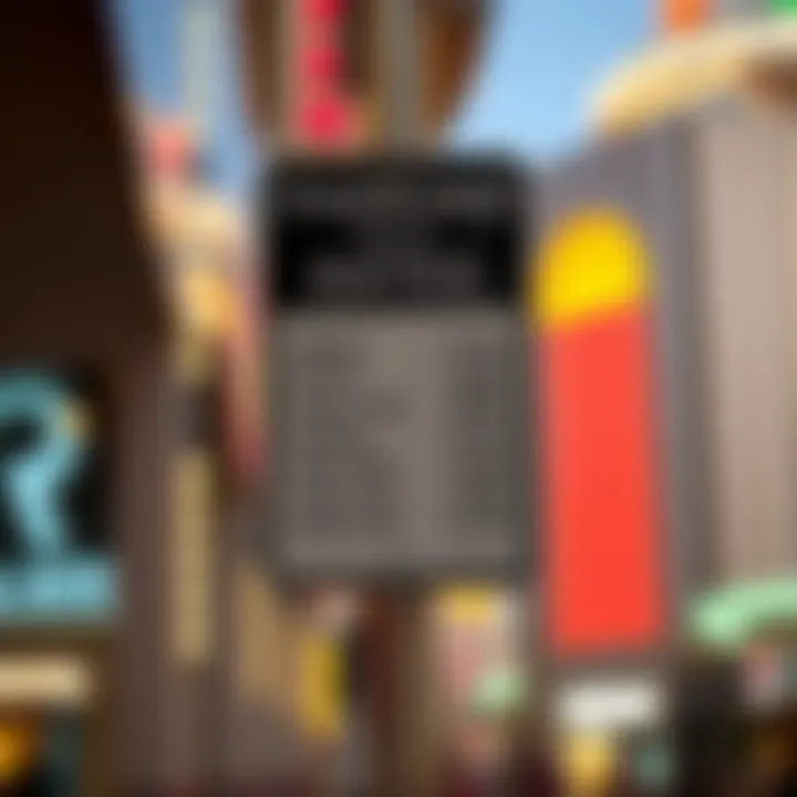 Signage indicating parking rates