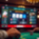 A digital interface showcasing poker training software features