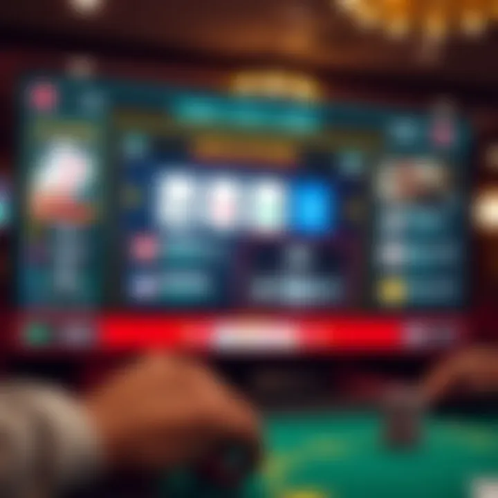 A digital interface showcasing poker training software features
