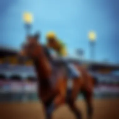 A jockey riding a winning horse at the Preakness Stakes
