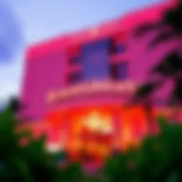 The vibrant exterior of Resorts World Casino showcasing its modern architecture