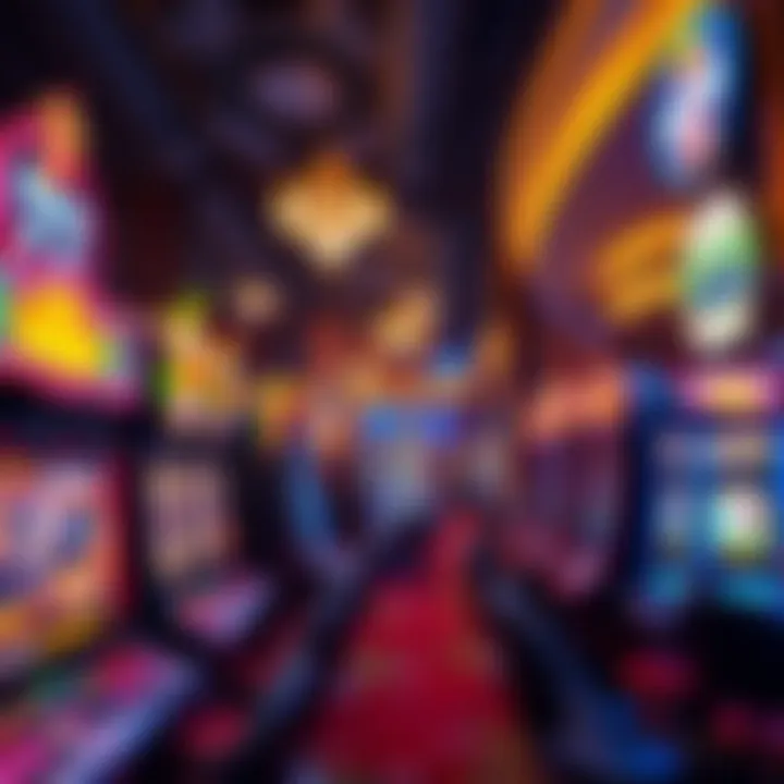Gaming floor filled with vibrant slot machines and table games