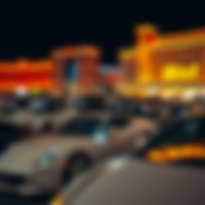 Diverse fleet of rental cars available at Sixt on the Strip