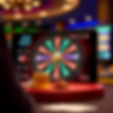 A digital interface showcasing a spin the wheel game on a modern device