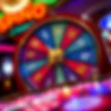 A vibrant wheel with various monetary rewards highlighted