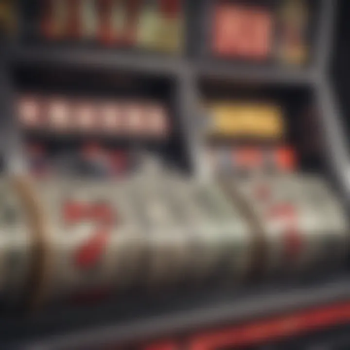 Close-up of winning symbols on the slot machine