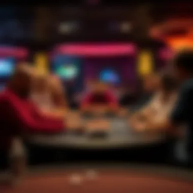 A vibrant social gathering around a poker table