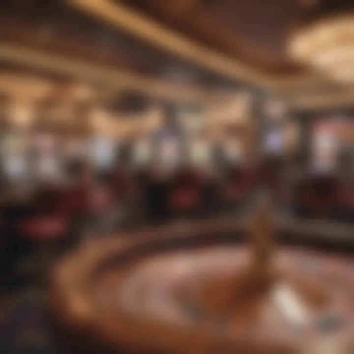 Atmospheric casino interior showcasing roulette