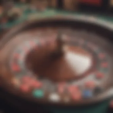 Exciting roulette gameplay with chips and wheel