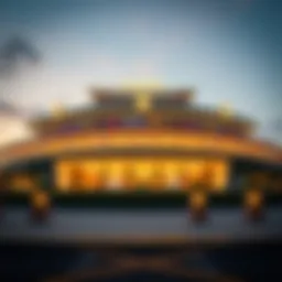 A stunning architectural view of a modern casino