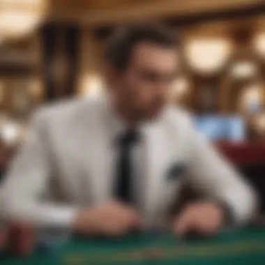 Strategic Player Thoughts A thoughtful player contemplating their next baccarat move