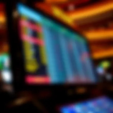 Various sports betting options displayed on a digital screen