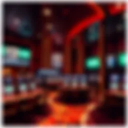 Interior view of The Wynn Sportsbook showcasing betting areas and screens