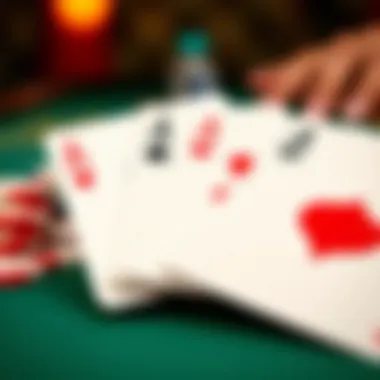 Close-up View of Poker Cards Close-up of Three Card Poker cards