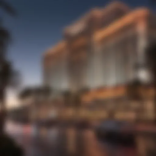 A stunning view of the Tropicana Hotel and Casino exterior at twilight